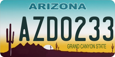 AZ license plate AZD0233