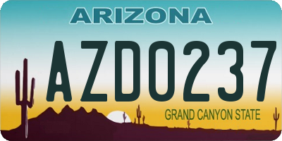 AZ license plate AZD0237