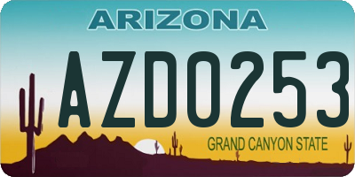 AZ license plate AZD0253