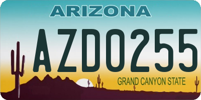 AZ license plate AZD0255