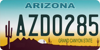 AZ license plate AZD0285