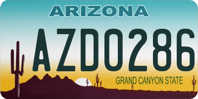 AZ license plate AZD0286