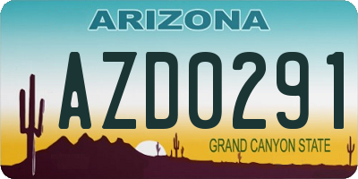 AZ license plate AZD0291