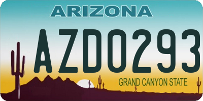 AZ license plate AZD0293