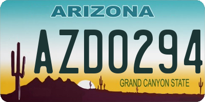 AZ license plate AZD0294