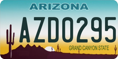 AZ license plate AZD0295