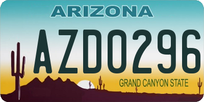 AZ license plate AZD0296