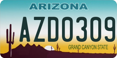 AZ license plate AZD0309