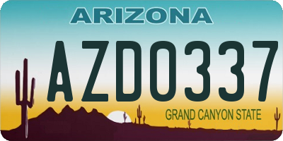AZ license plate AZD0337
