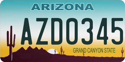 AZ license plate AZD0345