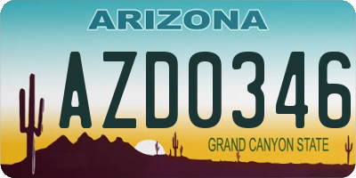 AZ license plate AZD0346