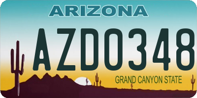 AZ license plate AZD0348