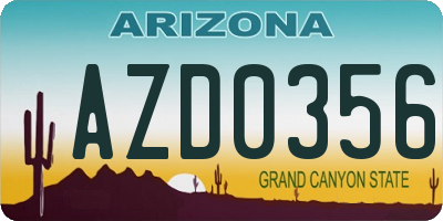 AZ license plate AZD0356