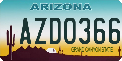 AZ license plate AZD0366