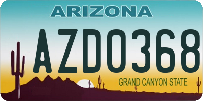 AZ license plate AZD0368