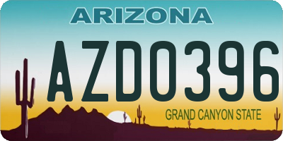 AZ license plate AZD0396