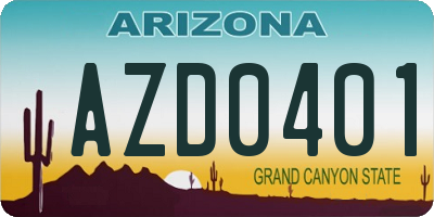 AZ license plate AZD0401