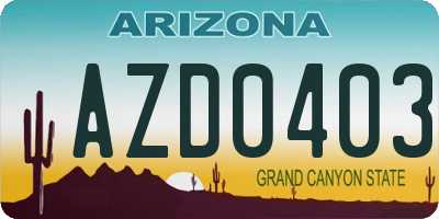AZ license plate AZD0403