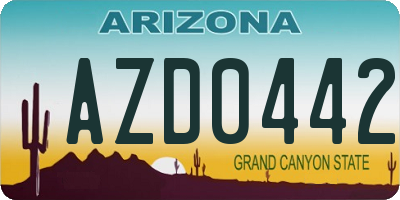 AZ license plate AZD0442