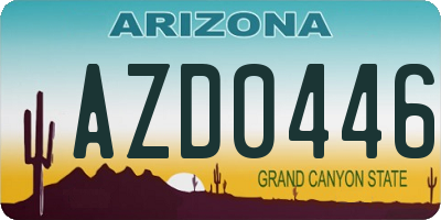 AZ license plate AZD0446
