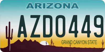 AZ license plate AZD0449