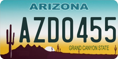 AZ license plate AZD0455