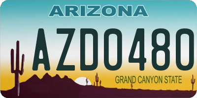 AZ license plate AZD0480