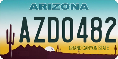 AZ license plate AZD0482