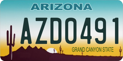 AZ license plate AZD0491