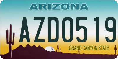 AZ license plate AZD0519