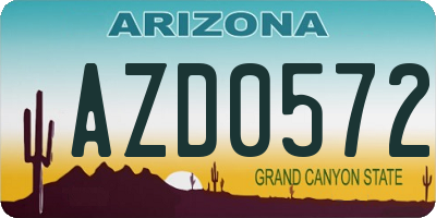 AZ license plate AZD0572