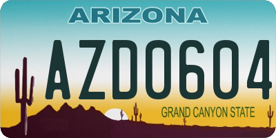 AZ license plate AZD0604