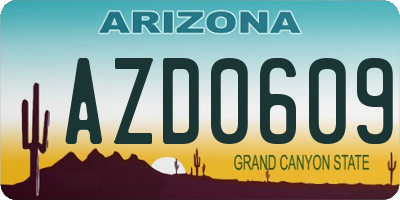 AZ license plate AZD0609