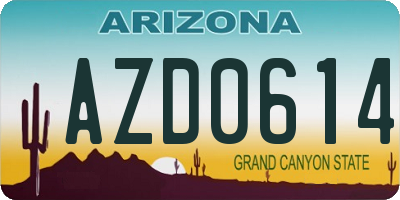 AZ license plate AZD0614