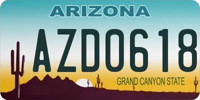 AZ license plate AZD0618