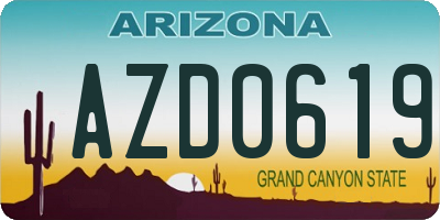 AZ license plate AZD0619