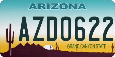AZ license plate AZD0622