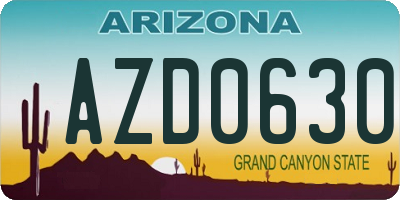 AZ license plate AZD0630