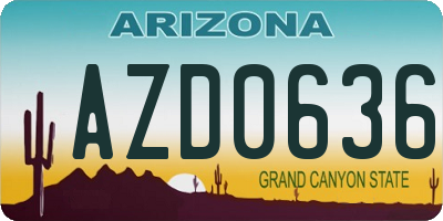 AZ license plate AZD0636