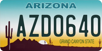 AZ license plate AZD0640