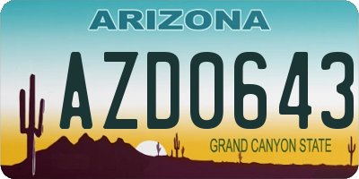 AZ license plate AZD0643