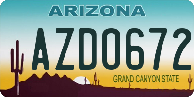 AZ license plate AZD0672