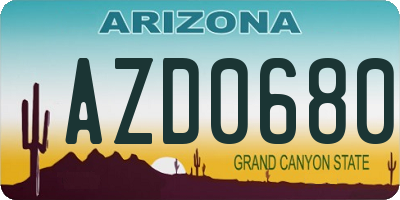 AZ license plate AZD0680