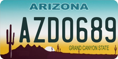AZ license plate AZD0689