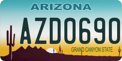 AZ license plate AZD0690