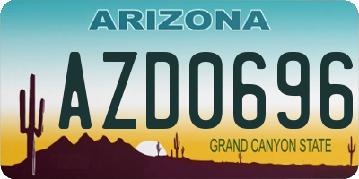 AZ license plate AZD0696