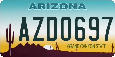 AZ license plate AZD0697