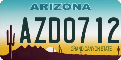 AZ license plate AZD0712