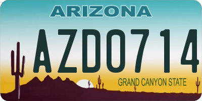 AZ license plate AZD0714
