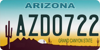 AZ license plate AZD0722